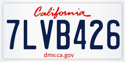 CA license plate 7LVB426