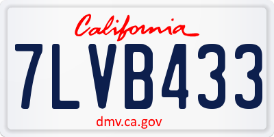 CA license plate 7LVB433