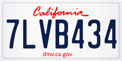 CA license plate 7LVB434