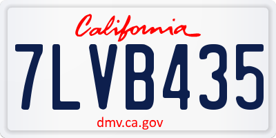 CA license plate 7LVB435