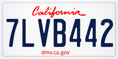CA license plate 7LVB442