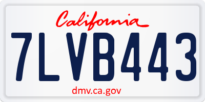 CA license plate 7LVB443