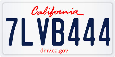 CA license plate 7LVB444