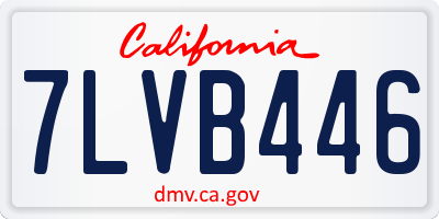 CA license plate 7LVB446