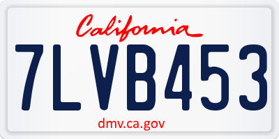 CA license plate 7LVB453