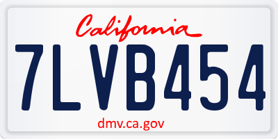 CA license plate 7LVB454