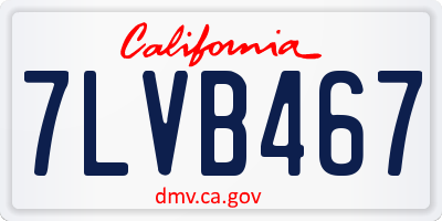 CA license plate 7LVB467