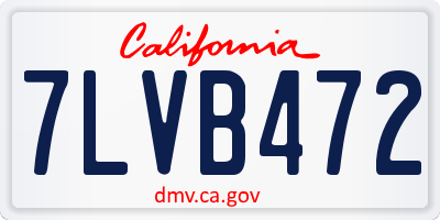 CA license plate 7LVB472