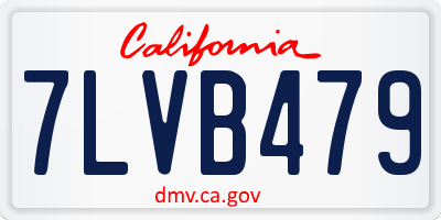 CA license plate 7LVB479