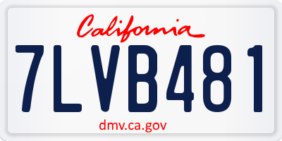 CA license plate 7LVB481
