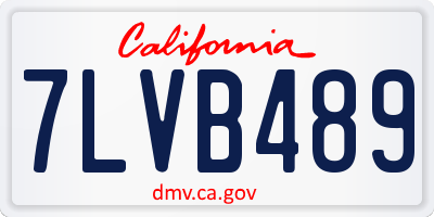 CA license plate 7LVB489