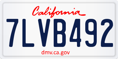CA license plate 7LVB492