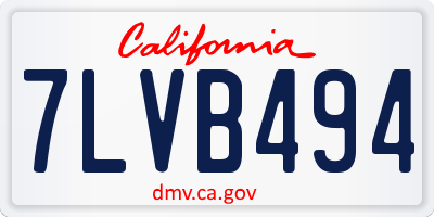 CA license plate 7LVB494