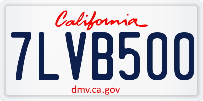 CA license plate 7LVB500