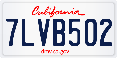 CA license plate 7LVB502