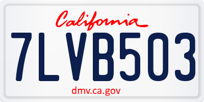 CA license plate 7LVB503