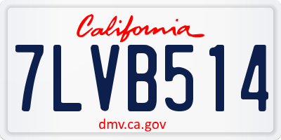 CA license plate 7LVB514