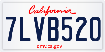 CA license plate 7LVB520