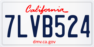 CA license plate 7LVB524