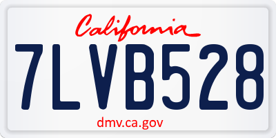 CA license plate 7LVB528