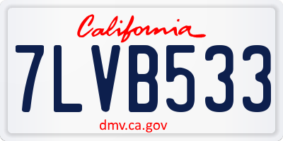CA license plate 7LVB533