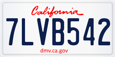 CA license plate 7LVB542