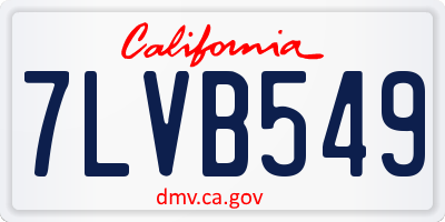 CA license plate 7LVB549