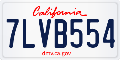 CA license plate 7LVB554