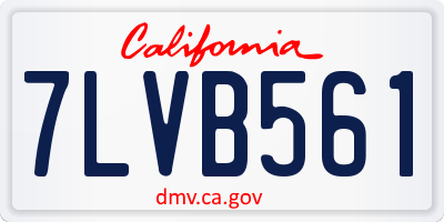 CA license plate 7LVB561