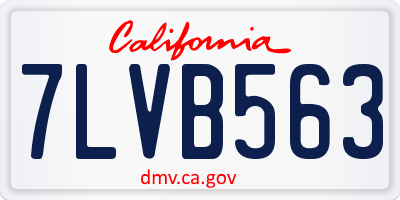CA license plate 7LVB563