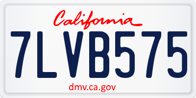 CA license plate 7LVB575