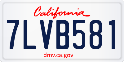 CA license plate 7LVB581