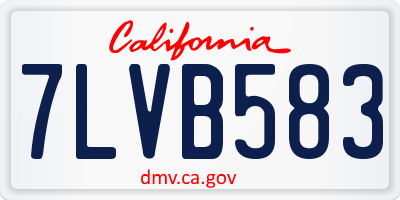 CA license plate 7LVB583