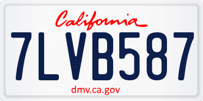 CA license plate 7LVB587