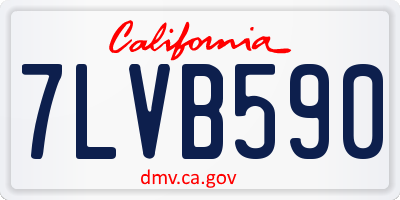 CA license plate 7LVB590