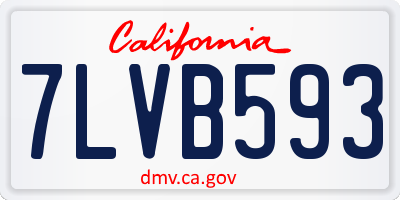CA license plate 7LVB593