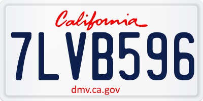 CA license plate 7LVB596