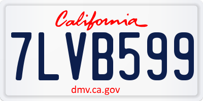 CA license plate 7LVB599