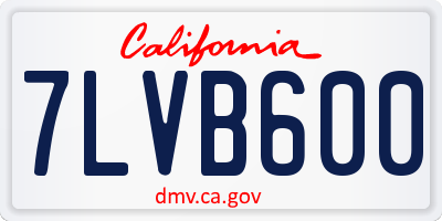 CA license plate 7LVB600
