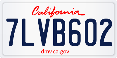 CA license plate 7LVB602