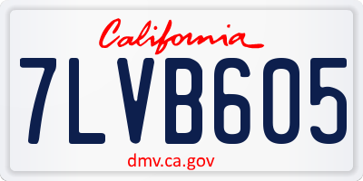 CA license plate 7LVB605