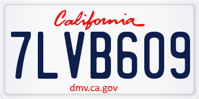 CA license plate 7LVB609