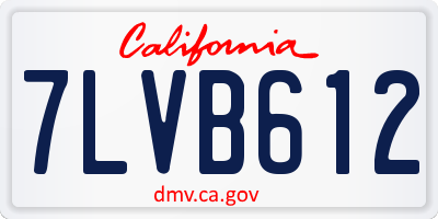 CA license plate 7LVB612