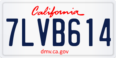 CA license plate 7LVB614
