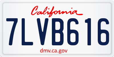 CA license plate 7LVB616