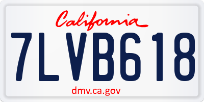 CA license plate 7LVB618