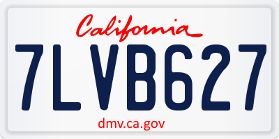 CA license plate 7LVB627