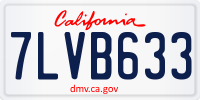 CA license plate 7LVB633