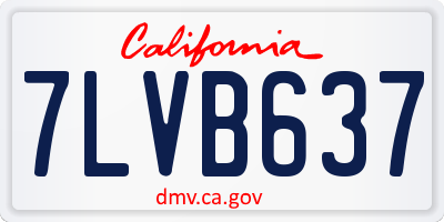 CA license plate 7LVB637