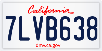 CA license plate 7LVB638